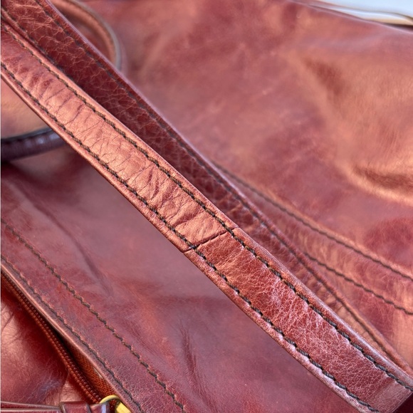 Vintage HOBO “Lennon” Deep Burgundy Leather Satchel w/ Tassel - Picture 12 of 14